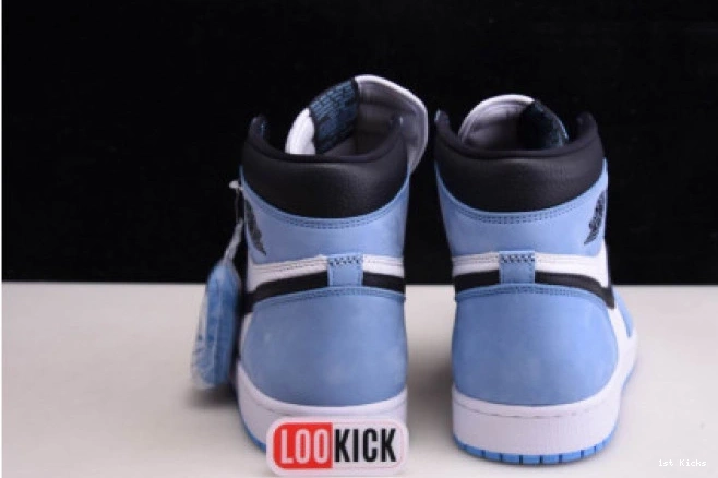 1st Kicks WHITE JORDAN 555088-134 BLACK UNIVERSITY RETRO 1 BLUE AIR HIGH 0719